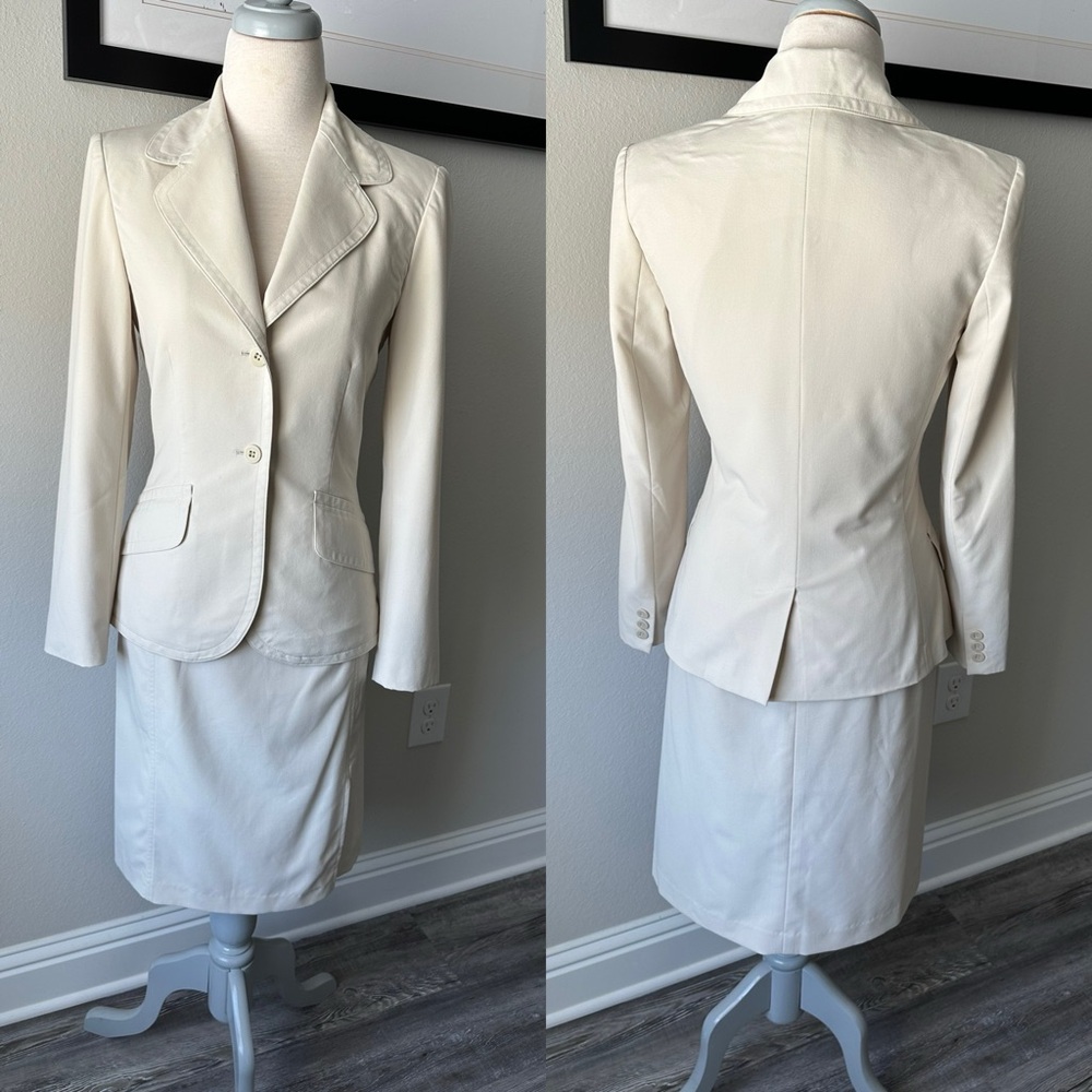 The Limited: Cream/beige blazer (XS) and skirt (size 2) suit